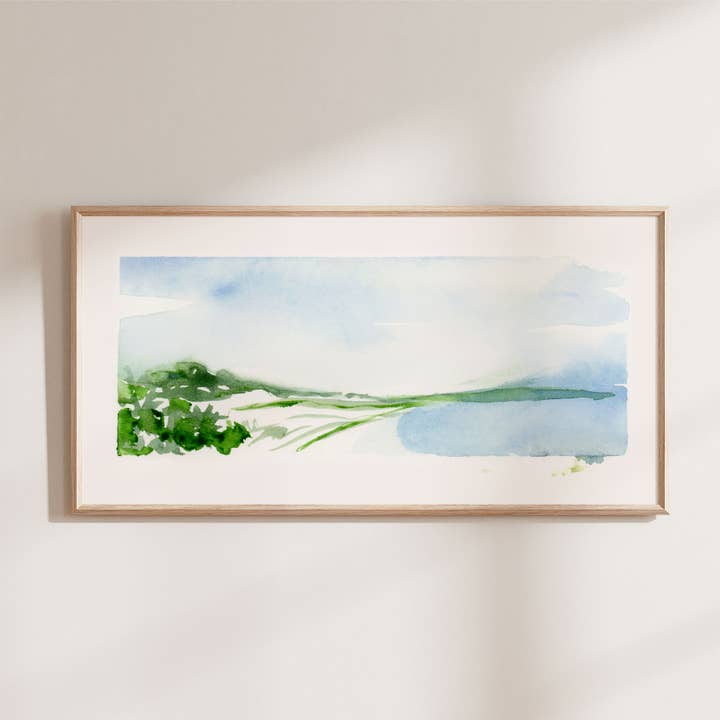 Escapade au bord de la plage — Impression artistique sur un océan serein pour la vente par Amber DeCicco Art