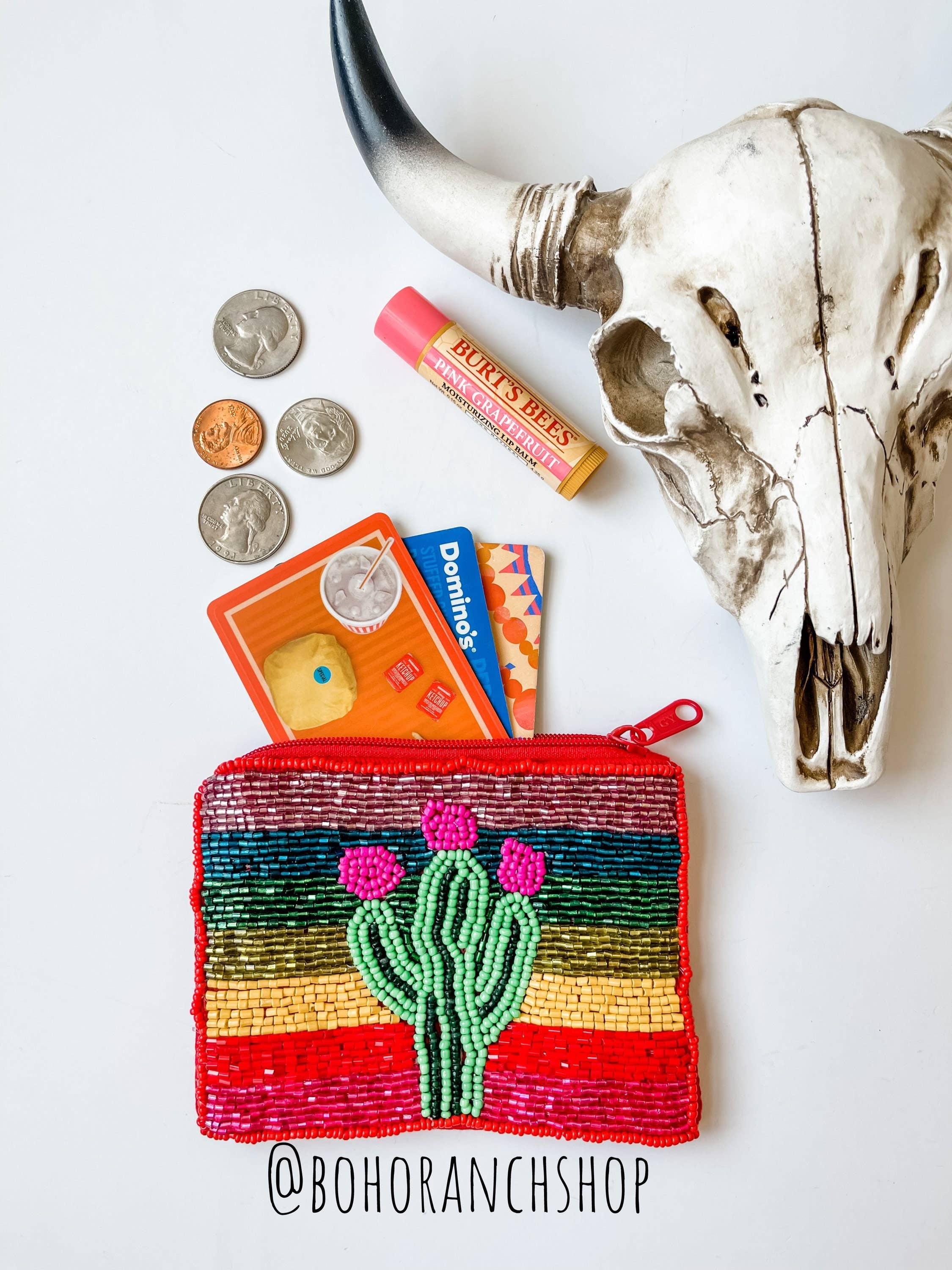 Boho Ranch Shop - Vente Porte-monnaie – femme - Pochette à monnaie Western Beaded8