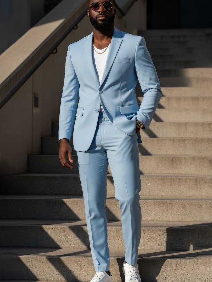 BARABAS - Venta al por mayor Chaqueta de vestir - Hombre - Traje Casual Mate con Solapa de Muesca Cepillada para Hombre 3SU0210