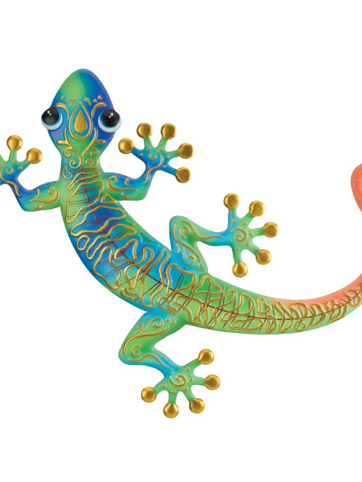 Swirl Gecko Wall Decor 20" - Blue for wholesale by Regal Art & Gift