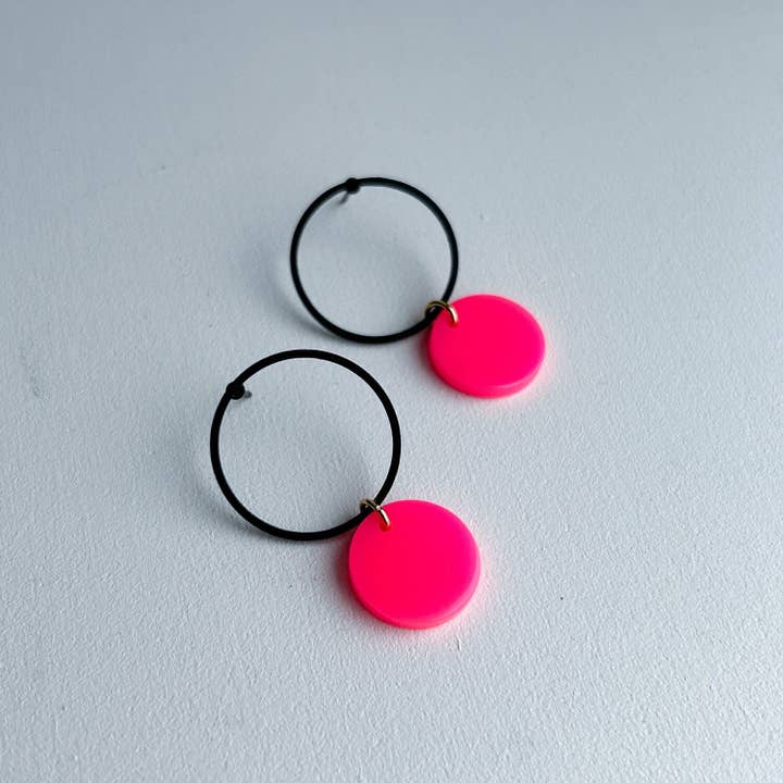 Hermoosa - Wholesale Dangle Earrings - Statement Earrings *NEON CIRCLE*6