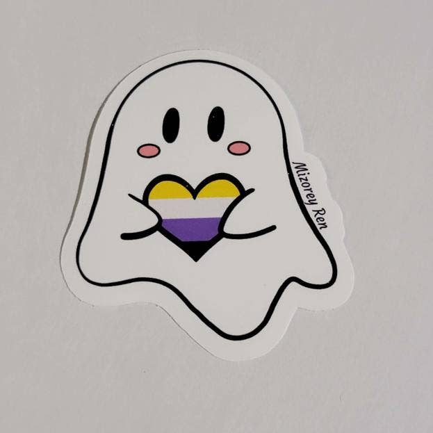 Mizorey Ren - Wholesale Sticker - Non Binary Ghost Sticker