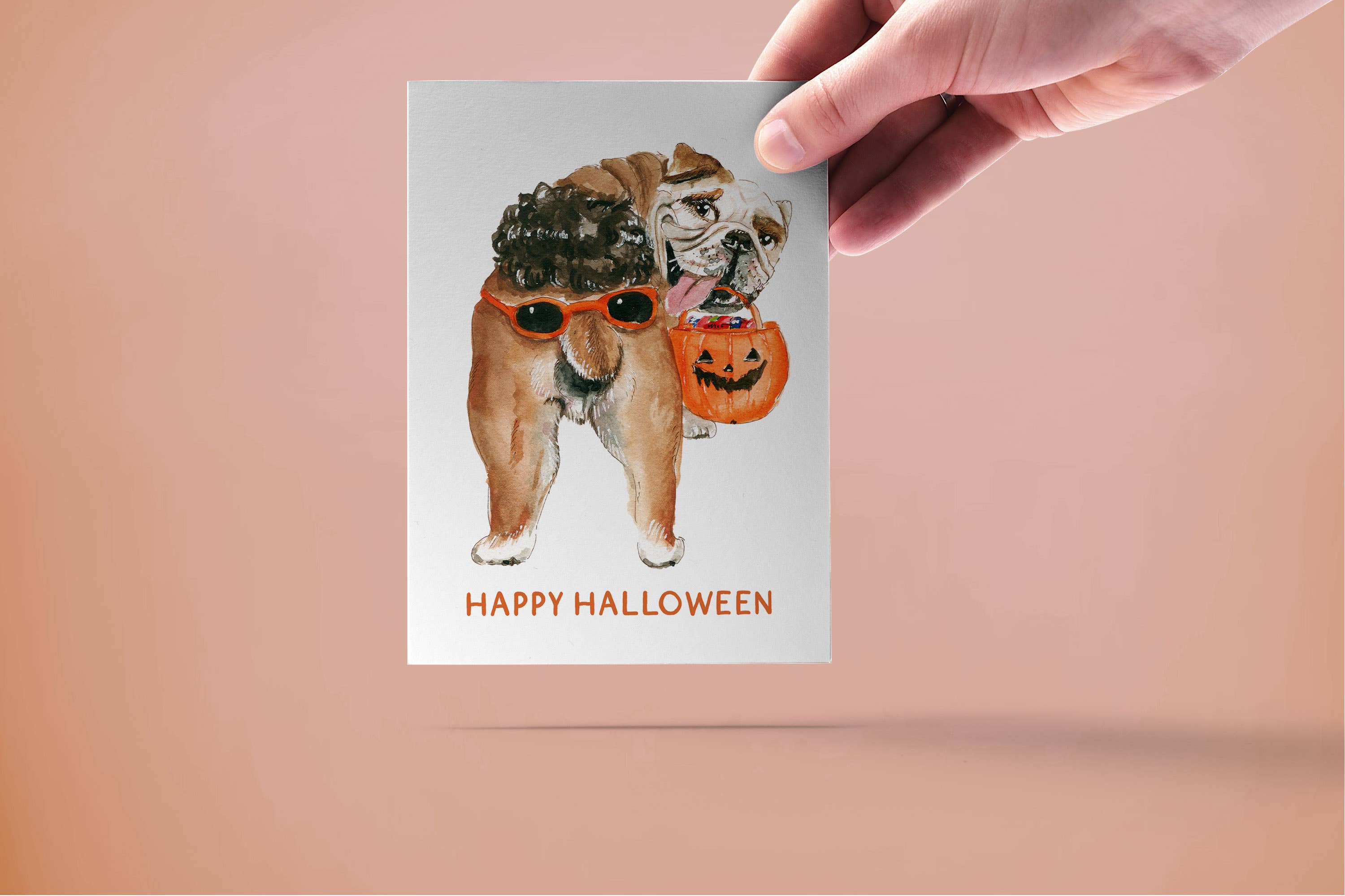 Liyana Studio - Wholesale Halloween Card - Bulldog Halloween Trick - Funny Halloween Card3