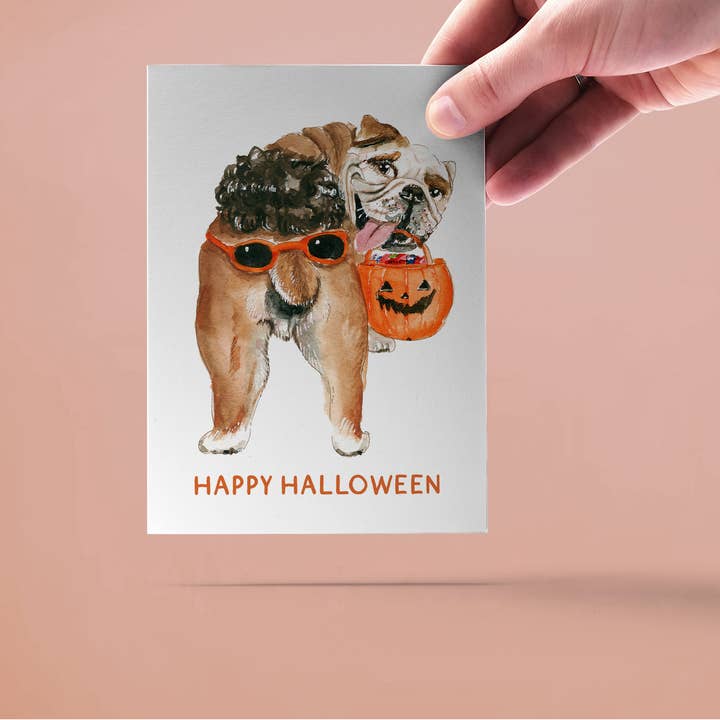 Liyana Studio - Wholesale Halloween Card - Bulldog Halloween Trick - Funny Halloween Card3