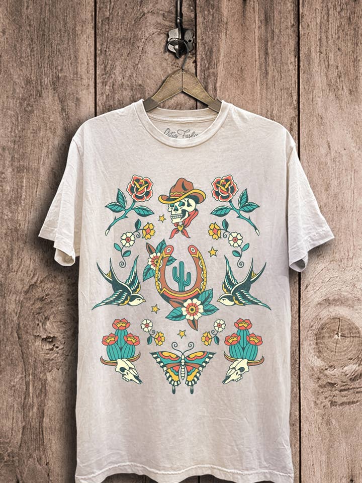 Vestlig Tatoveringsgrafik Top for engroshandel hos Lotus Fashion Collection