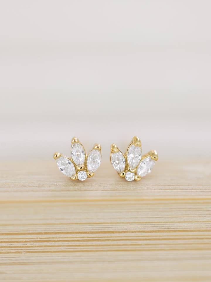 Crystal Flower Studs for wholesale by Coast and Cove