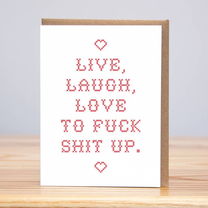Live Laugh Love (Letterpress) for wholesale by Huckleberry Letterpress