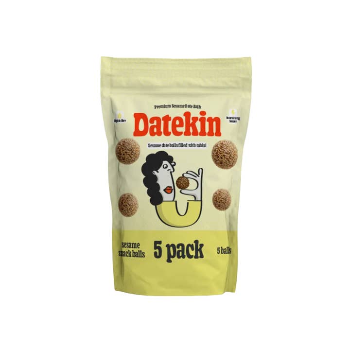 Datekin Sesame Coated Date Balls Filled with Tahini 5 Pack for wholesale by Lama Trading Company LTD
