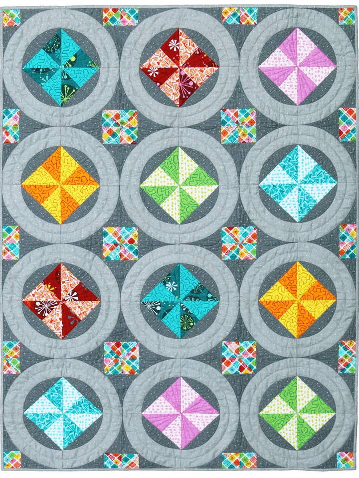 Pinwheel Rings Paper Pattern for wholesale by Flying Parrot Quilts