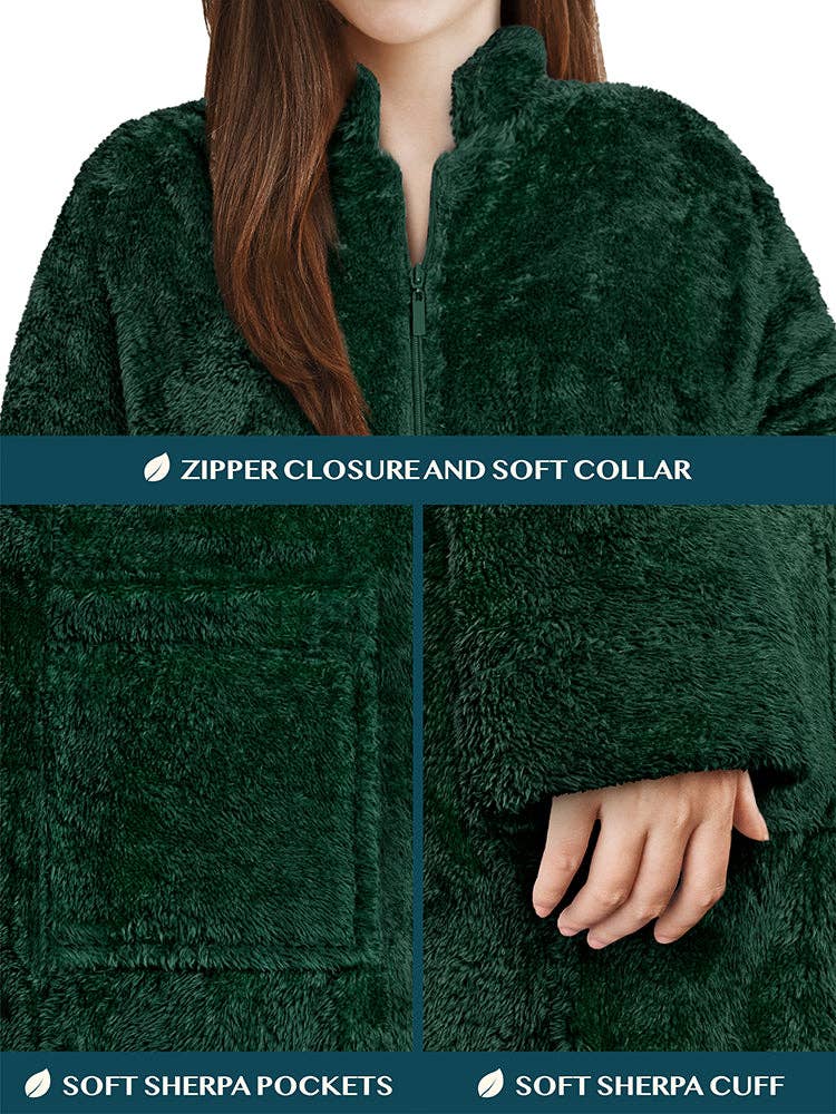 Pavilia - Wholesale Robe - Women's - Women's Sherpa Housecoat Zipper Robe39