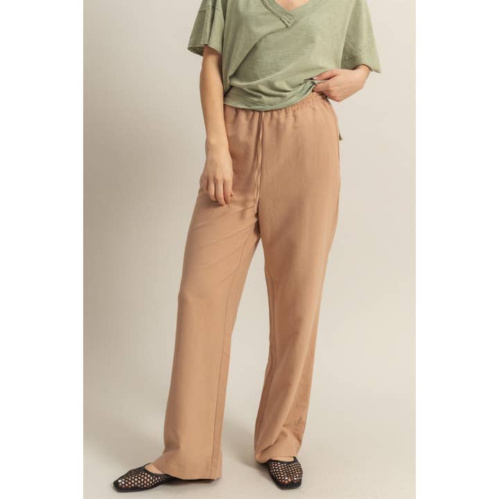 HYFVE - Wholesale Pants - Women's - DZ25A895-High-Waist Wide Leg Woven Pants