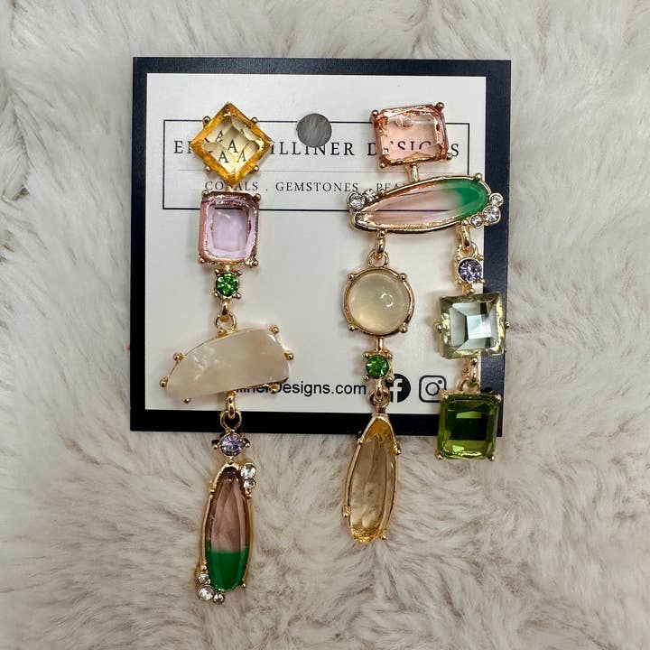 Mismatched chandelier style earrings | Erika Williner Designs for wholesale by Erika Williner Designs