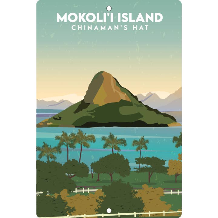 WHIRLED PLANET - Wholesale Sign - 12"x18" Chinamans Hat Metal Sign • Mokoliʻi • Made in Hawaii
