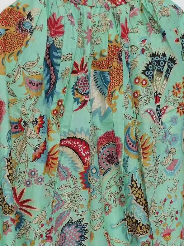 bhavnas boutique - Venta al por mayor Falda - Mujer - Falda larga india de algodón con estampado floral, talla única, para ropa de playa