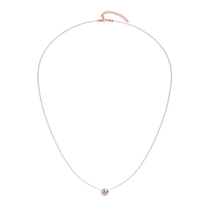 CARALI / MYC Paris - Wholesale Jewelry Set - Set of 3 Moon Invisible necklaces - Gold, Rose Gold, Silver