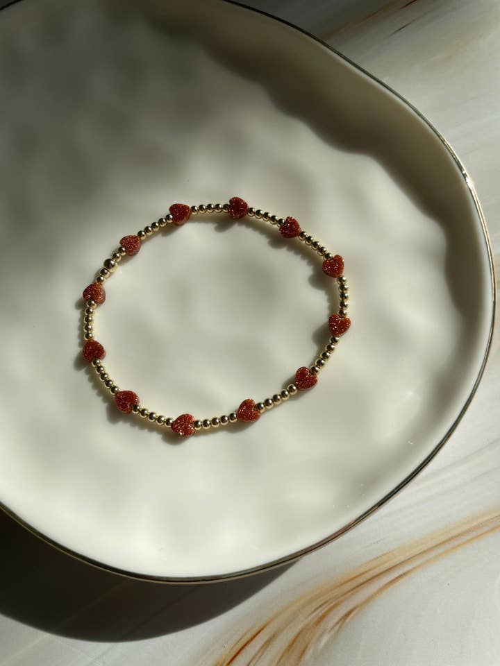Goldstone Heart Bracelet for wholesale by Gioielli By Gabriella