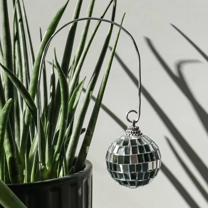 Disco ball plant stake boho pot decor for wholesale by Cosmic Crow