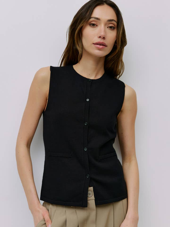 MOD REF - Wholesale Knit Top - Women's - The Dominique Top | Sleeveless Knit Vest