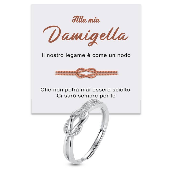 Bague Nœud pour Femme en Argent Sterling 925 - À ma demoiselle d'honneur pour la vente par DINAWeb Srls