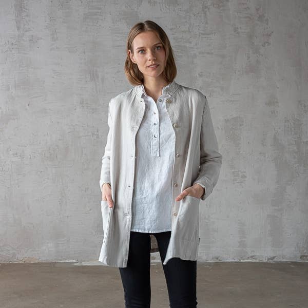 LinenMe - Wholesale Jacket - Women's - Linen Jacket Short Silver Paolo
