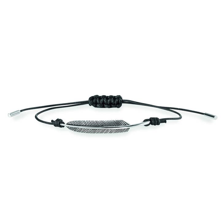 925/- sterling silver black feather bracelet for wholesale by caï