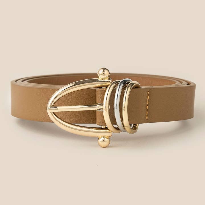 Triple Ring Vegan Leather Belt for wholesale by Anarchy Street