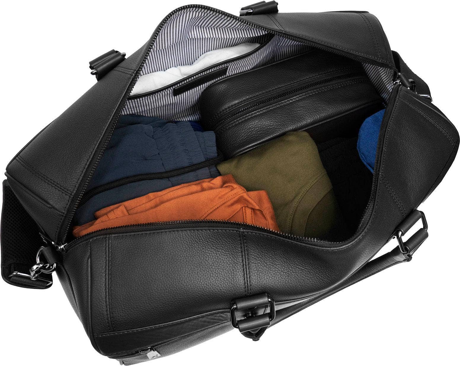 Svart Boarding Pass The Gotham 20" äkta skinn-veckoväska för wholesale på Faire1