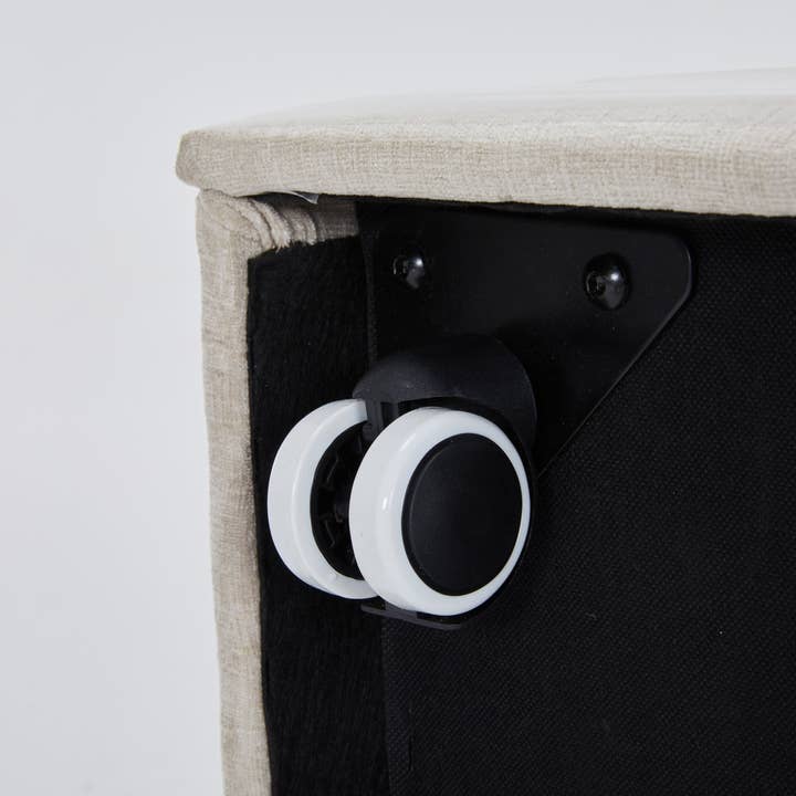 39F Inc. - Wholesale Chair - Set of 2 Linen Upholstered Storage Dining Chairs with Caster7