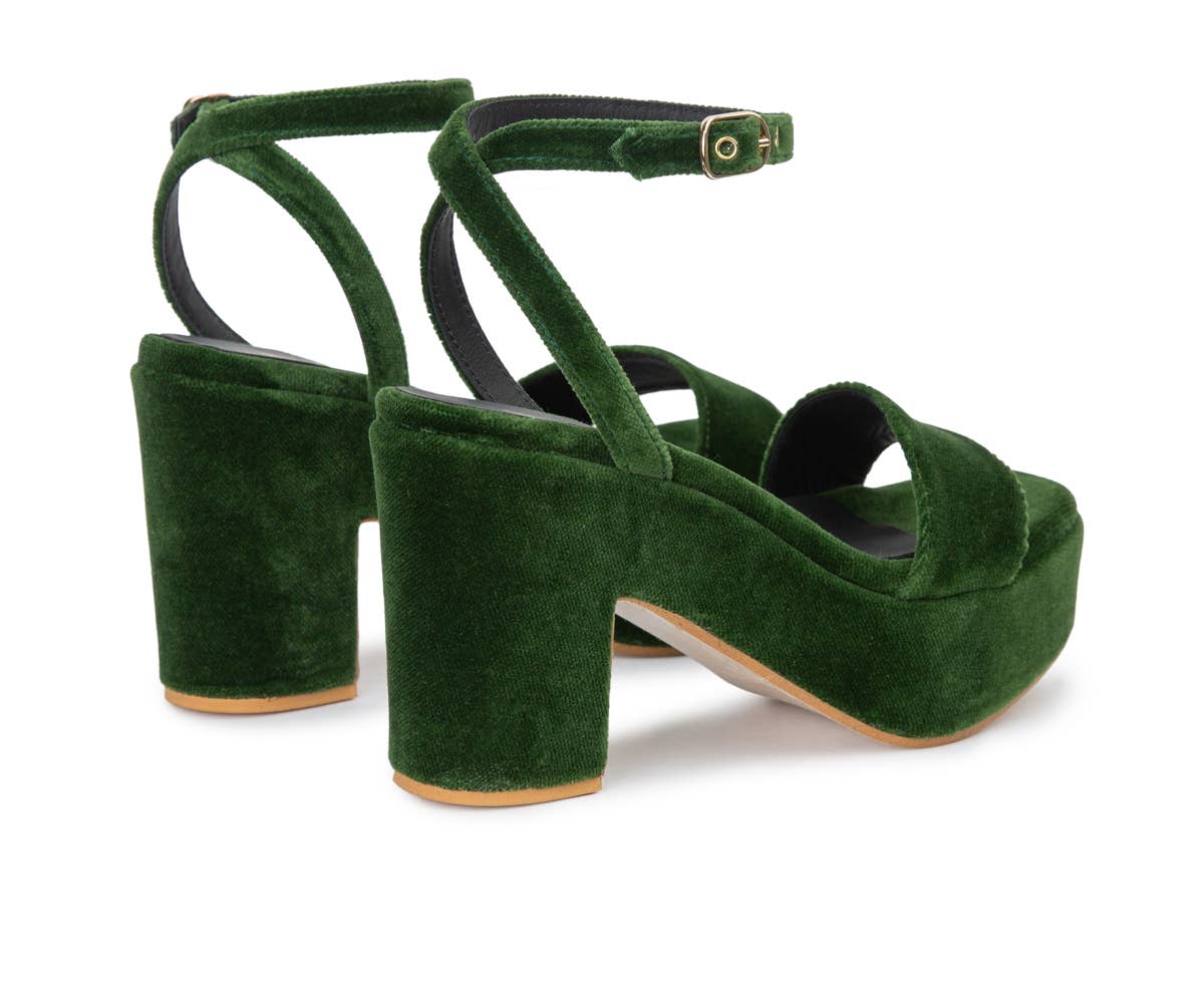 FW- PAM, green velvet platform for wholesale on Faire2