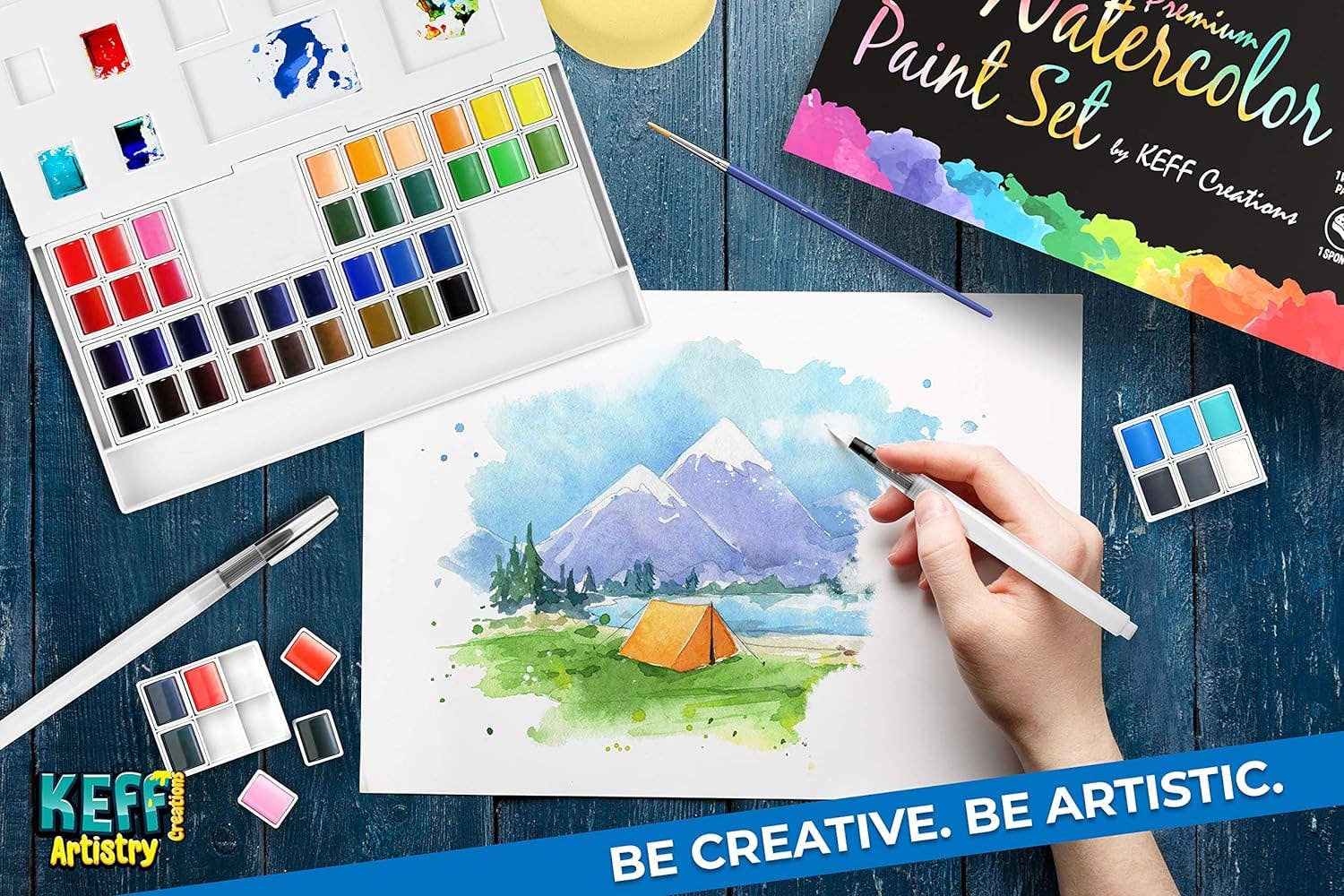 Keff Creations - Wholesale Paint Set - 48 Watercolor Paint Set for Beginners & Artists4