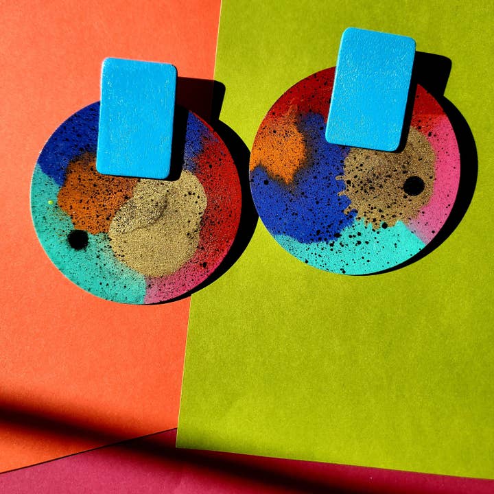 AND-MADE by Hand - Wholesale Dangle Earrings - KELLI - Abstract Stud - 2 Sizes10