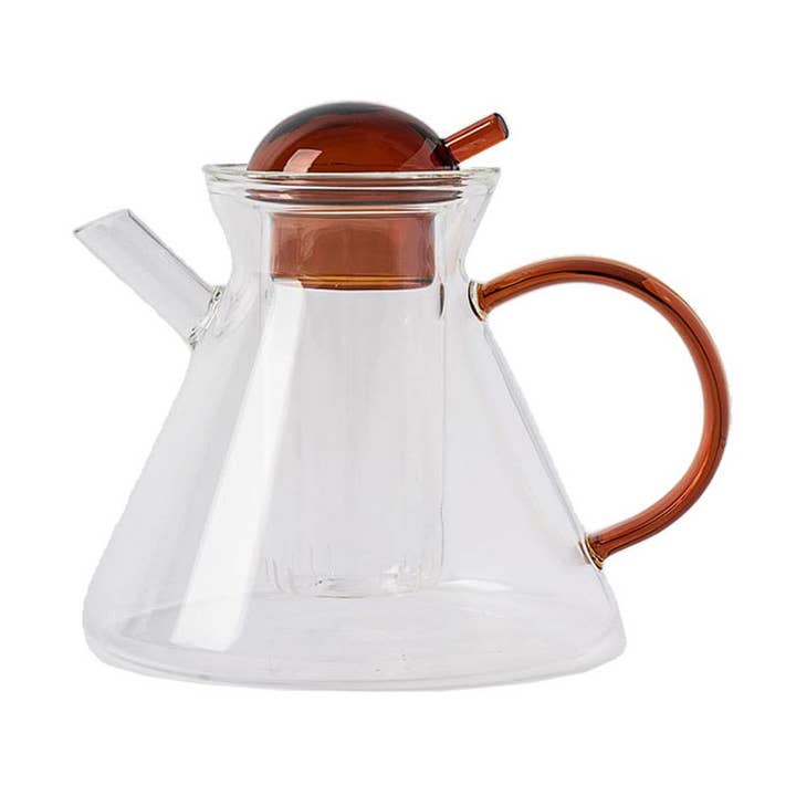 "Brun" - Théière en verre borosilicate soufflé à la main avec infuseur pour la vente par TUTU Home