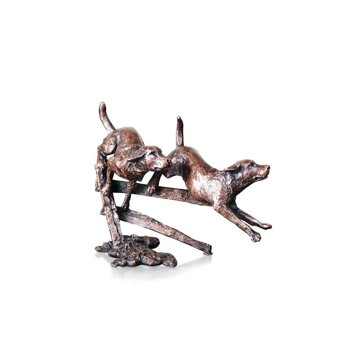 Richard Cooper Bronze - Wholesale Decoratief beeldje - Butler & Peach Miniatuur bronzen labradors die rennen (2021)1