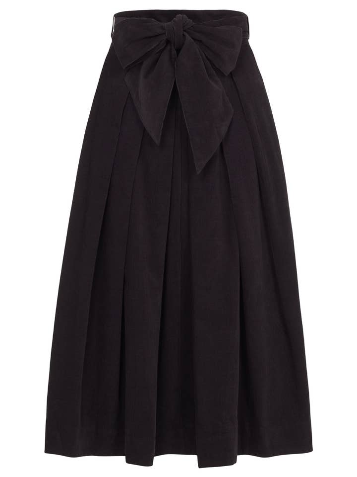 Jemima Ribfluweel Onyx Zwarte Rok voor wholesale door emilyandfin