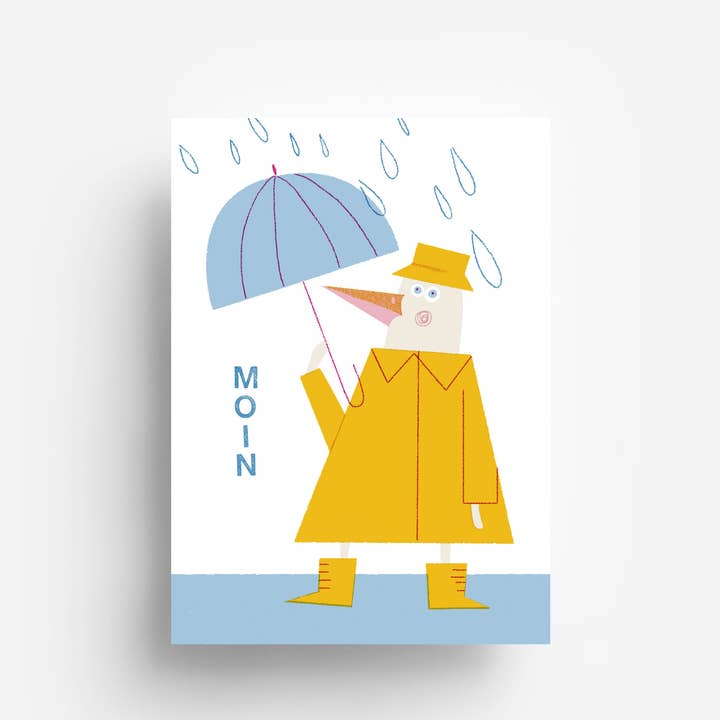 Rain Duck Postcard DIN A6 for wholesale by jungwiealt