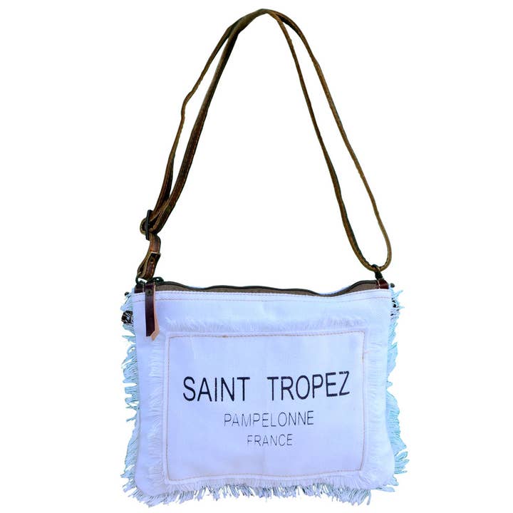 Benjamin International - Wholesale Shoulder Bag - Women's - Saint Tropez White Canvas Shoulder Bag