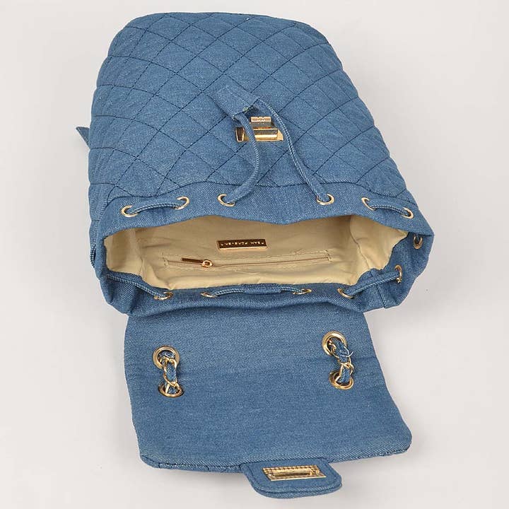 3AM BY H&D ACCESSORIES - Wholesale Backpack - Women's - Quilted Denim Backpack2