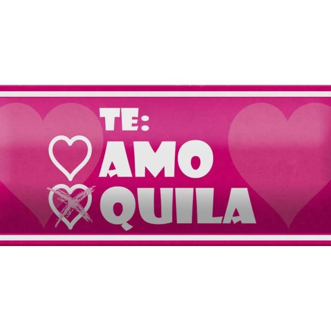 Femer - Wholesale Sign - Tin sign saying 27x10 cm Te: Heart AMO Quila metal decorative sign tin sign
