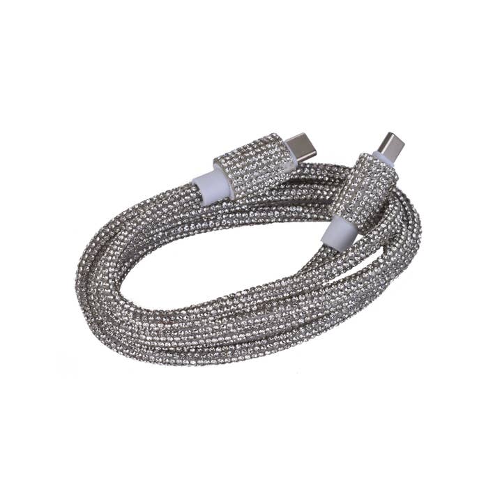 Tekmee - Wholesale Draagbare oplader - Snel Opladen Kit Strass Zilver – 20W & 40W, Type-C4