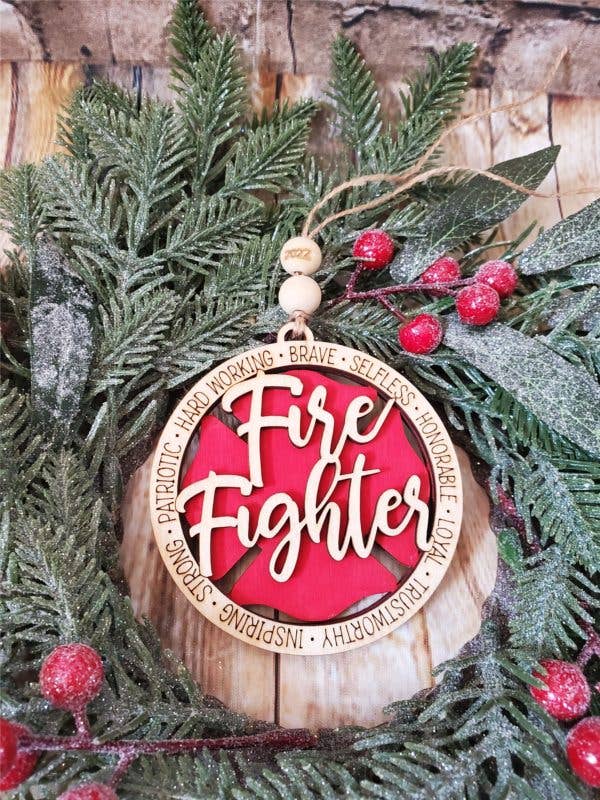 Heart n Sol - Wholesale Ornament - Firefigher ornament