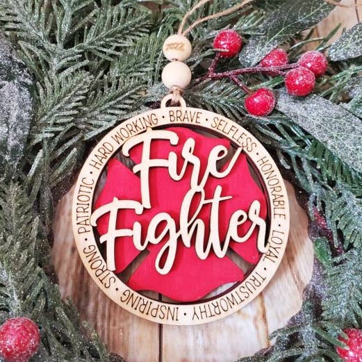 Heart n Sol - Wholesale Ornament - Firefigher ornament0