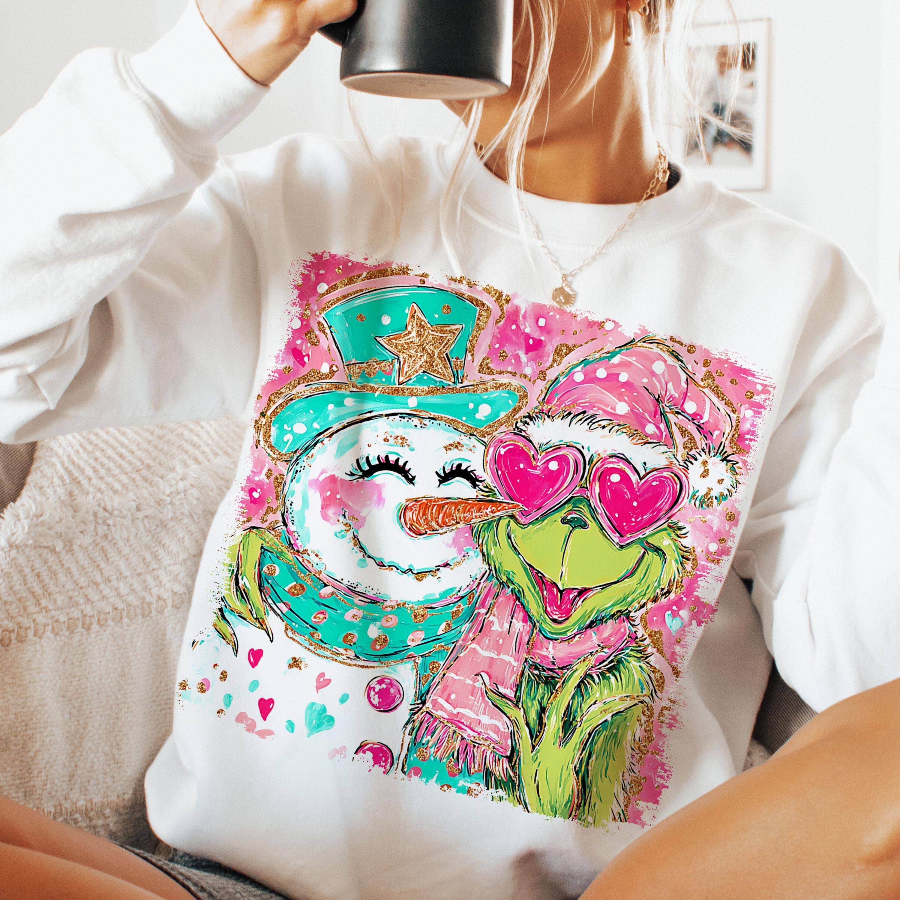 DLT Ecommerce - Wholesale T-Shirt (Graphic) - Women's - Pink Grichmas Christmas Tee, Christmas Grichmas Sweatshirt1