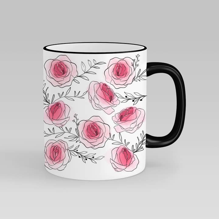 Risqué Gifts - Wholesale Coffee Mug - Roses Vagina Mug