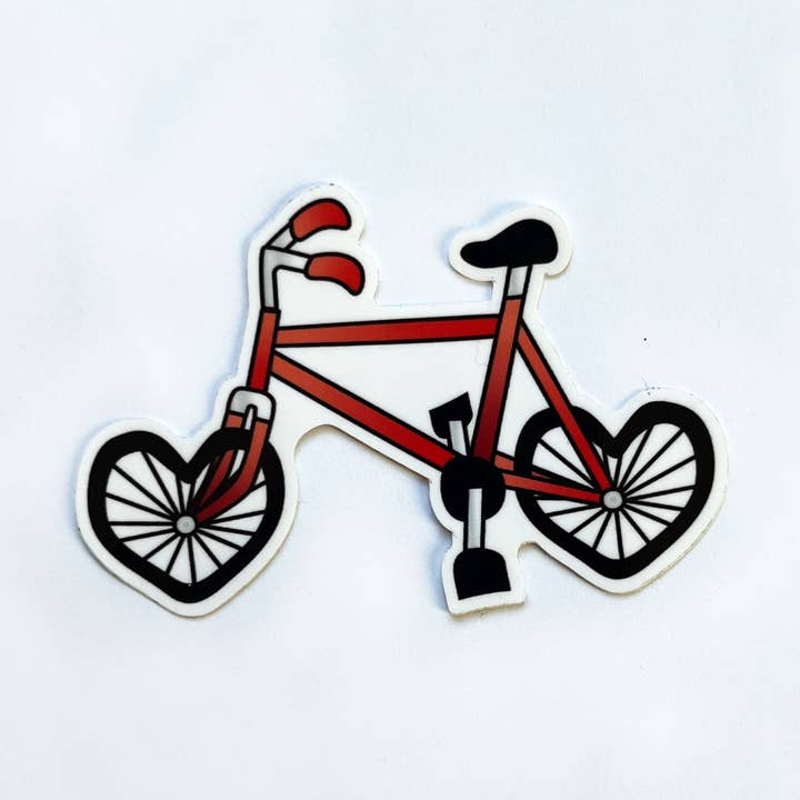 I Heart Bike Vinyl Sticker, Stickers for Cycling Lovers for wholesale by Sel Gerosa Design