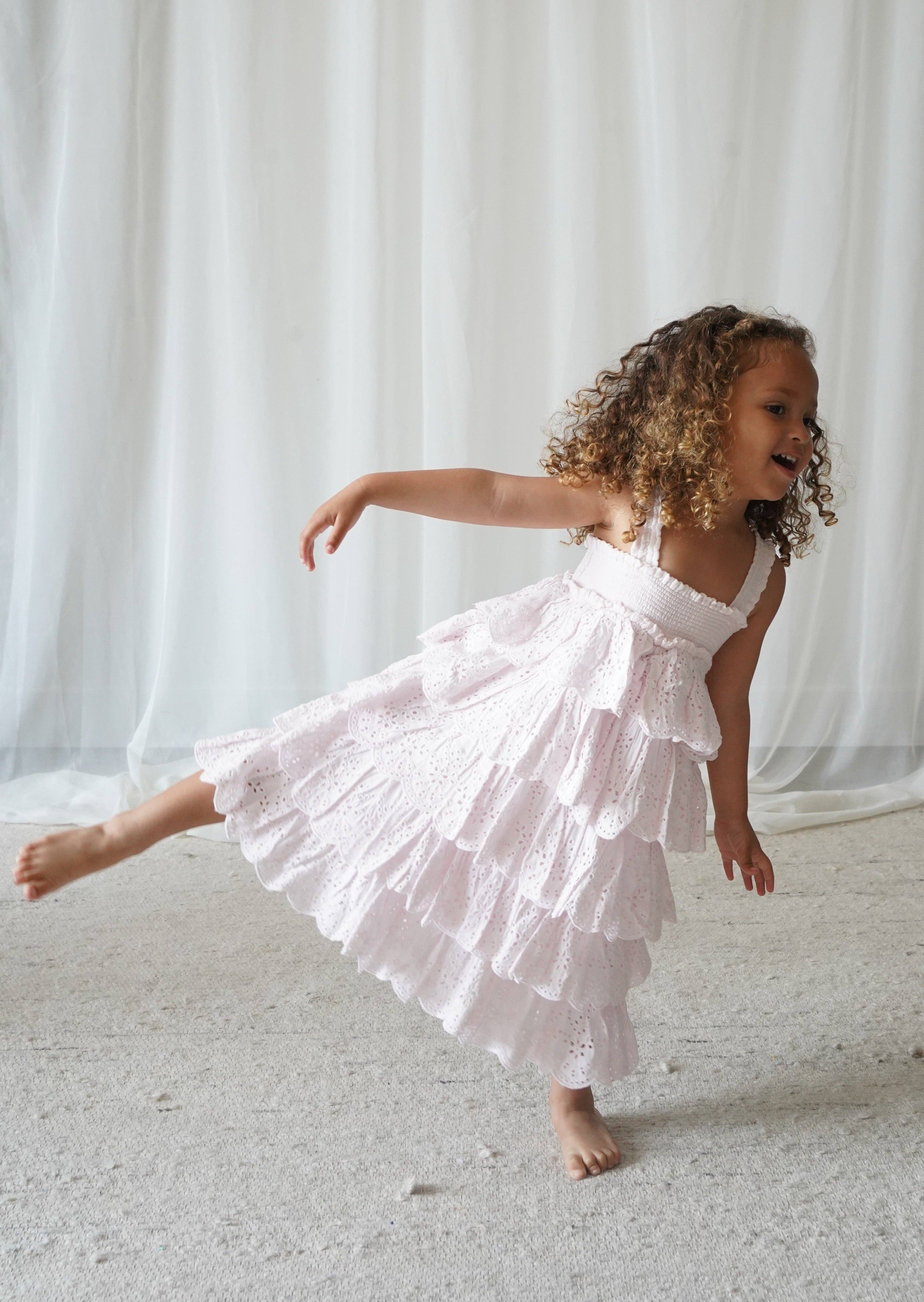 Lepela - Wholesale Dress - Kids - Amélie | Muslin Cotton Anglaise Dress | Seashell12