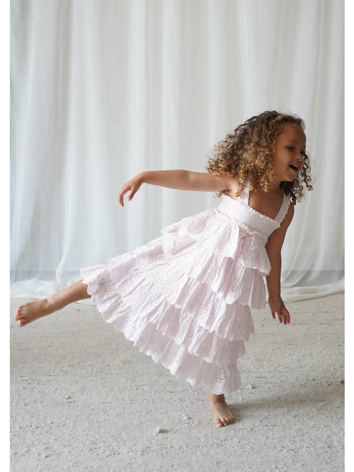 Lepela - Wholesale Dress - Kids - Amélie | Muslin Cotton Anglaise Dress | Seashell12