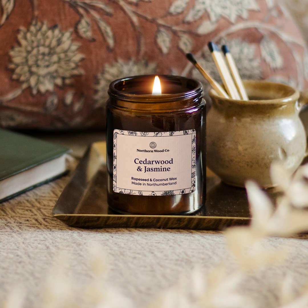 The Northern Wood Co - Wholesale Jar/Filled Candle - Cedarwood & Jasmine Jar Candle - Rapeseed & Coconut Wax0