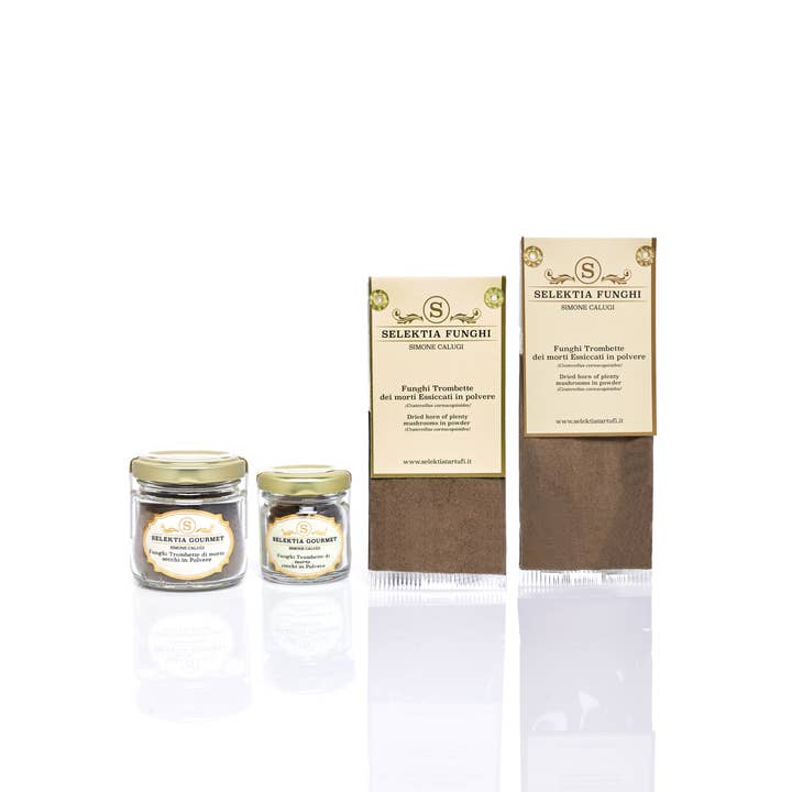 Selektia Tartufi - Wholesale Salsa - Trumpet of the Dead Mushroom Powder in Jar1