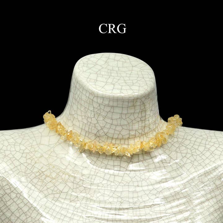 LOT DE 4 - Collier ras du cou en citrine/copeaux de 16 pouces pour la vente par Crystal River Gems LLC