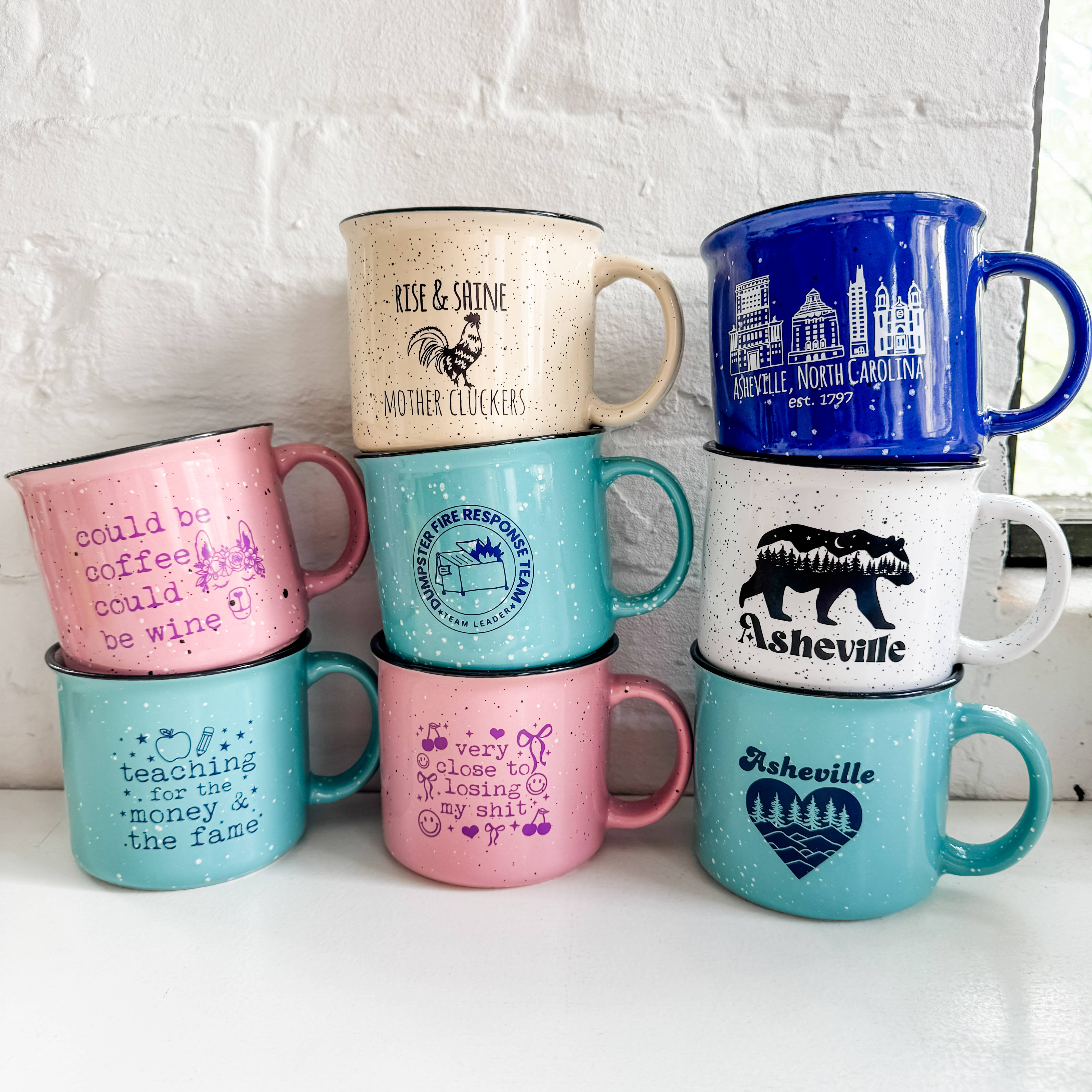 Moonlight Makers - Wholesale Coffee Mug - Rise & Shine Mother Cluckers Campfire Mug - 16oz 3